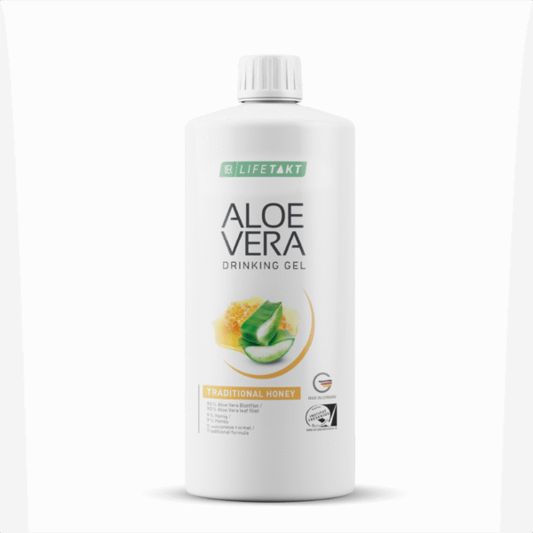 Bouteille de gel à boire Aloe Vera LR au miel traditionnel – Bien-être digestif