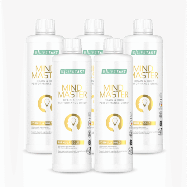 Pack de 5 bouteilles Mind Master Formula Gold LR LIFETAKT – Vitalité & Protection cellulaire
