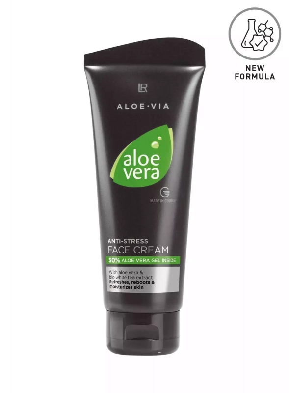 Crème Anti-Stress Aloe Vera LR – Soin hydratant apaisant pour hommes à base d’aloe vera et d’extrait de basilic