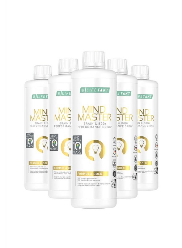 Pack de 5 bouteilles Mind Master Formula Gold LR LIFETAKT – Vitalité & Protection cellulaire