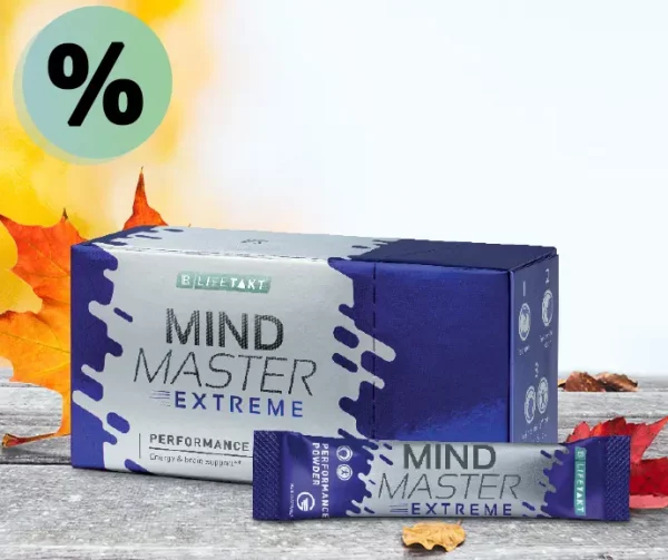 Promotion sur le complément Mind Master Extreme LR avec image de la boîte