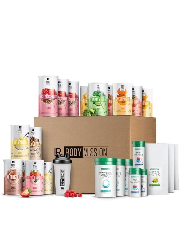 LR BODY MISSION 3 Mois - Libre Choix - Programme complet 15 produits LR FIGUACTIVE (soupes, shakes, flocons, bols) + Pro Balance, Herbal Fasting Tea, Protein Power et 3 Shakers