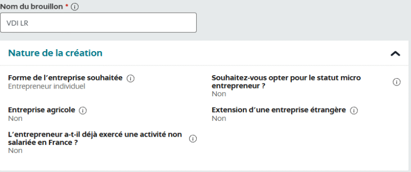 Résumé des informations sur la création d'entreprise individuelle pour un VDI chez LR Health and Beauty