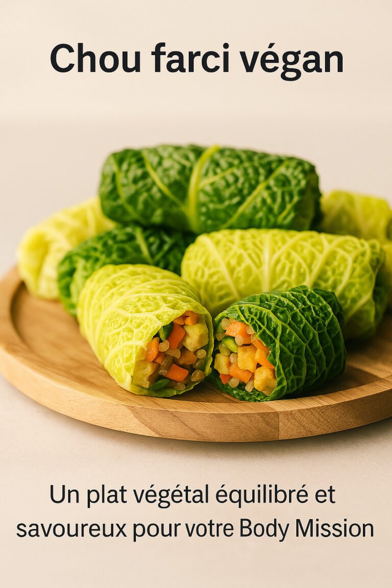 Rouleaux de chou farci végan accompagnés d’une sauce onctueuse