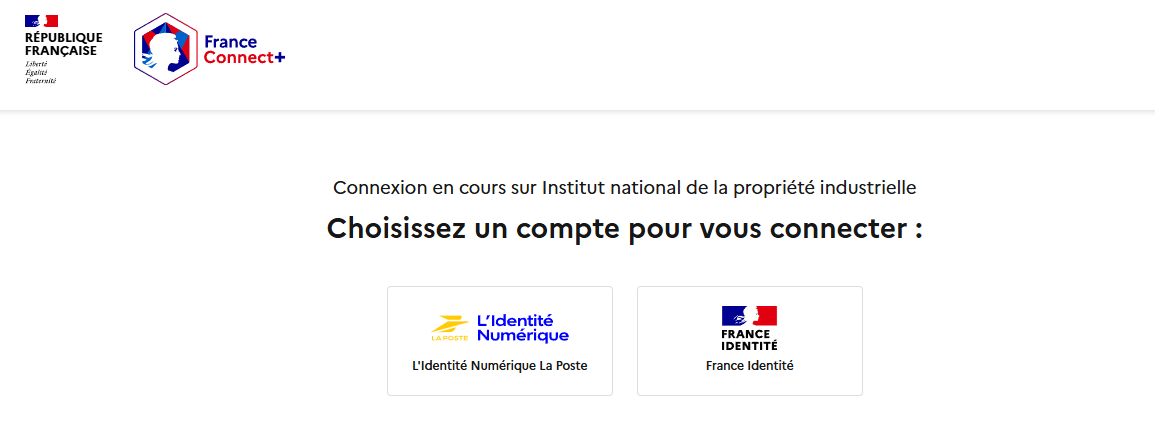Connexion au portail INPI via FranceConnect+ pour les démarches VDI