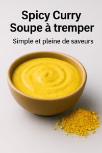 Spicy Curry Soupe à tremper dans un bol avec poudre de curry