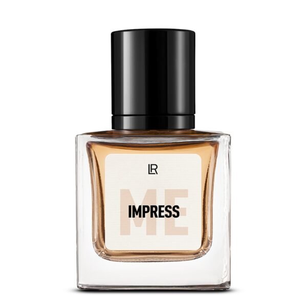 Flacon du parfum LR IMPRESS ME, un parfum floral oriental pour femme, conçu pour laisser une impression forte. Disponible sur produit-lr.fr.