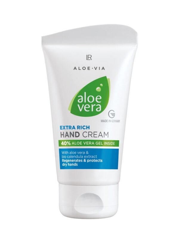 Crème mains extra riche aloe vera LR avec 40% aloe vera + calendula bio pour hydratation intensive mains sèches et fragiles