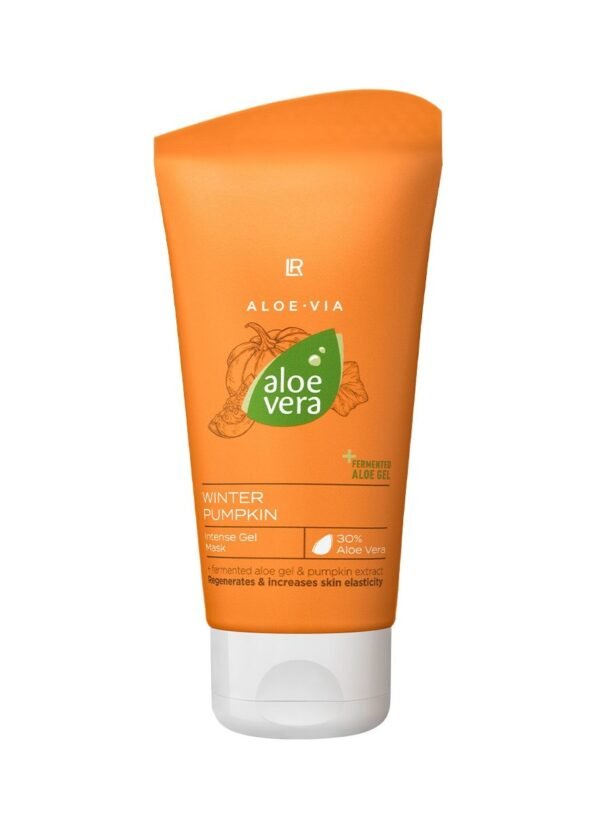 Masque gel intense Aloe Vera Winter Pumpkin LR avec 30% aloe vera fermentée et extrait de citrouille pour hydratation intense et peau repulpée