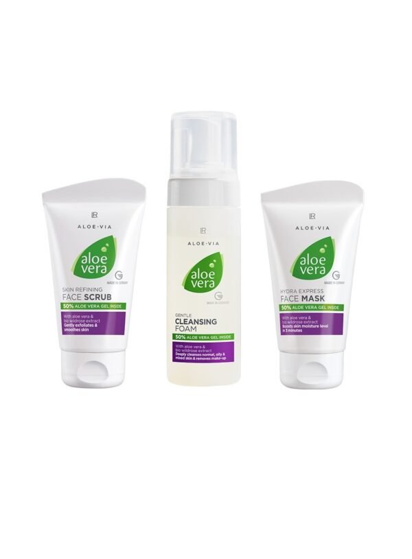 SET Aloe VIA Soins Visage Mousse Gommage Masque
