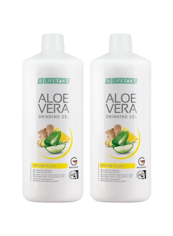 AV Drinking Gel Immune Plus x2 LR Lifetakt duo complément alimentaire aloe vera 85% vitamine C zinc sélénium gingembre citron miel immunité système