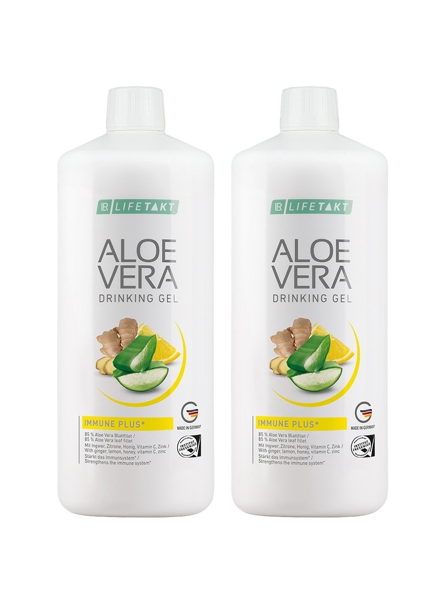 AV Drinking Gel Immune Plus x2 LR Lifetakt duo complément alimentaire aloe vera 85% vitamine C zinc sélénium gingembre citron miel immunité système