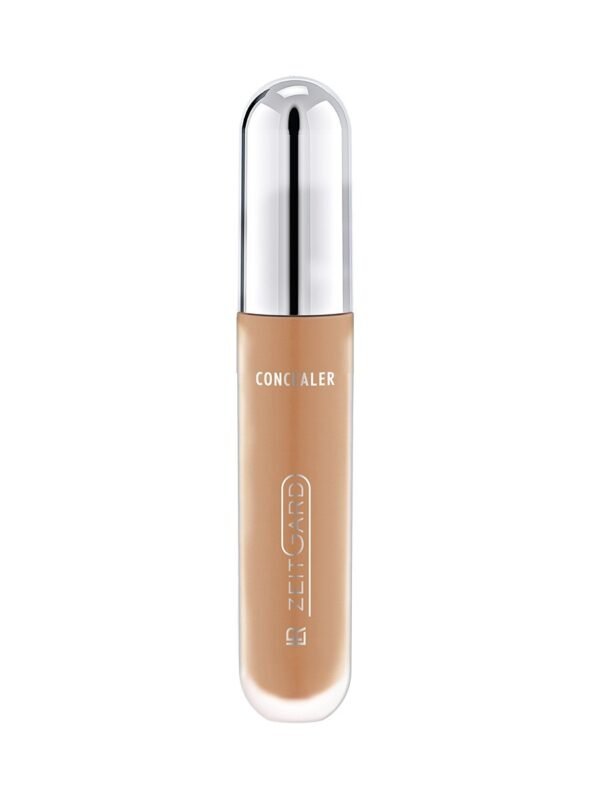 Flacon élégant avec bouchon argenté du LR ZG Signature Concealer Neutral montrant la texture fluide beige.