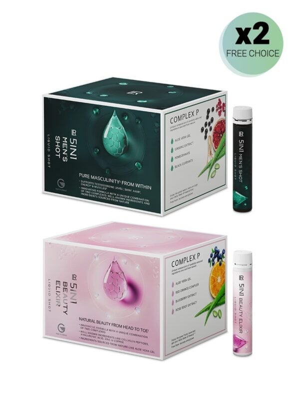 Set 2x 5en1 duo 60 ampoules LR Health & Beauty élixir beauté femme men's shot collagène