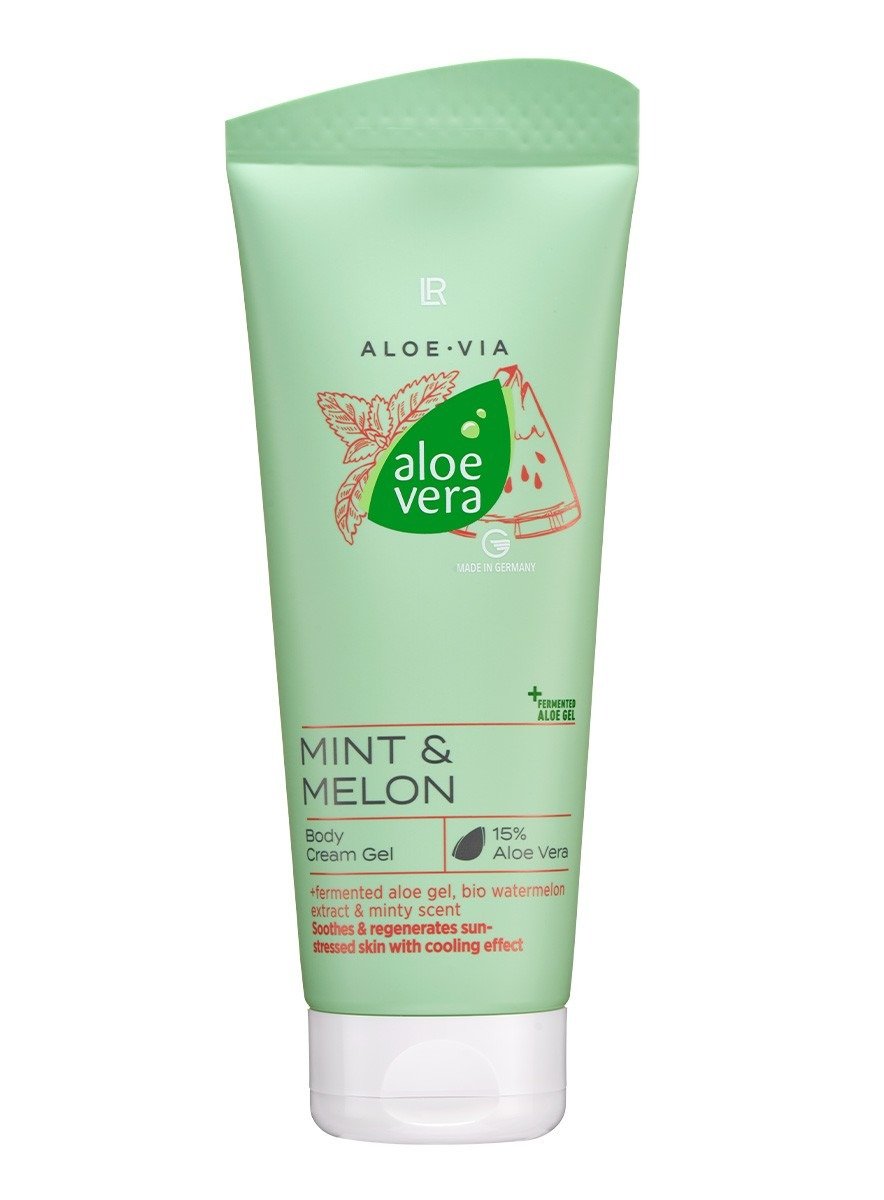 Gel-crème corps Aloe Vera Mint Melon LR Health & Beauty édition limitée 200ml menthe pastèque apaisement hydratation après-soleil