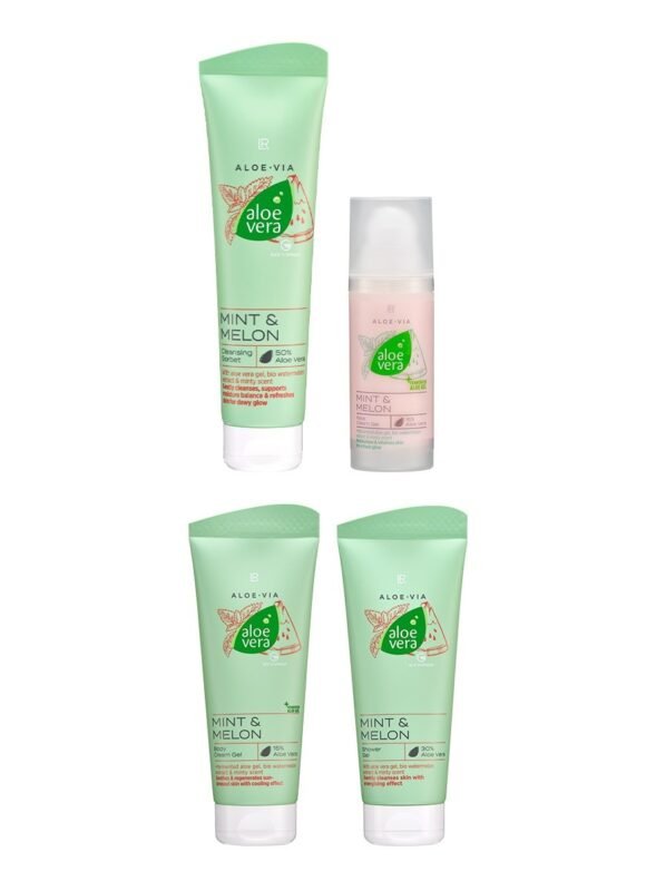 Set Aloe Vera Mint Melon LR Health & Beauty coffret 4 produits édition limitée 650ml sorbet nettoyant gel crème douche -30%