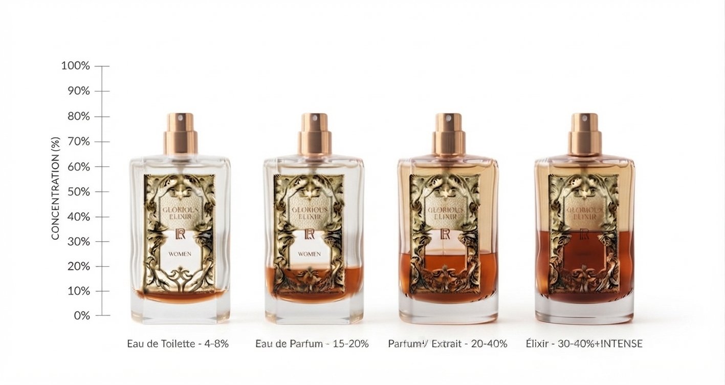 Comparaison visuelle des concentrations de parfum