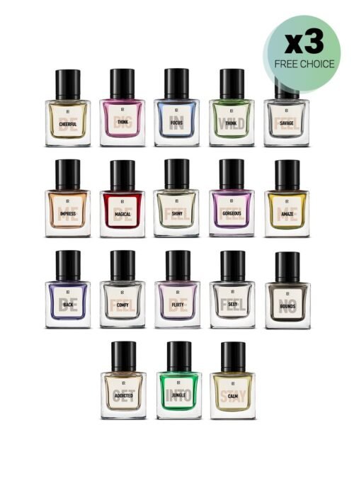 Flacons de fragrances de la gamme LR MOOD INFUSION de LR Health & Beauty